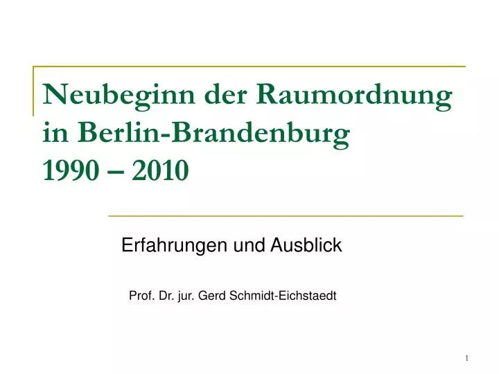 neubeginn der raumordnung in berlin brandenburg 1990 2010