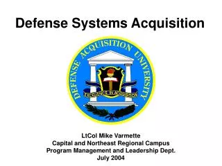 Defense Systems Acquisition