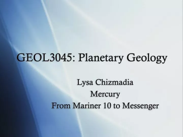 geol3045 planetary geology