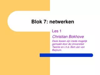 blok 7 netwerken