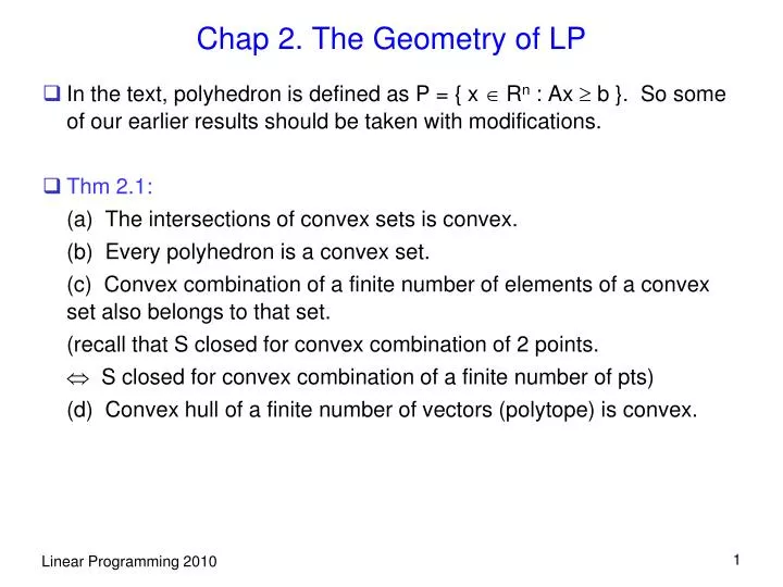 chap 2 the geometry of lp