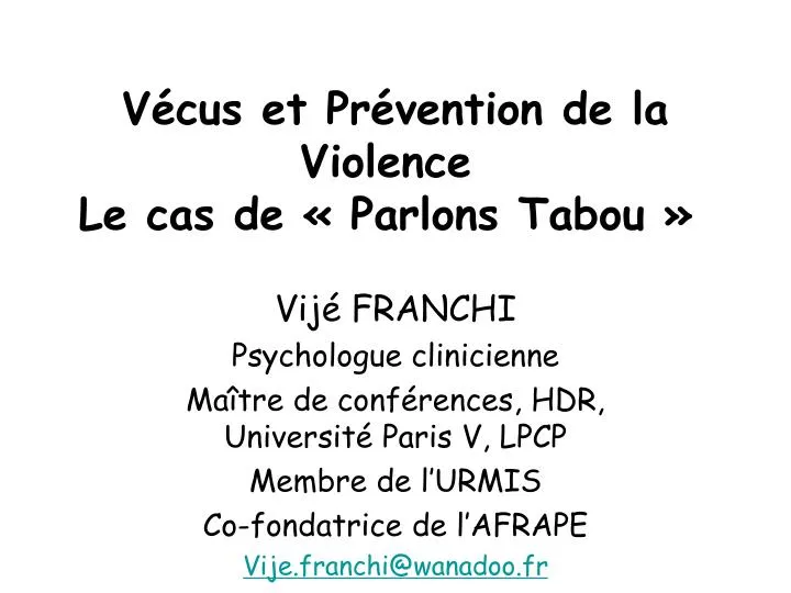 v cus et pr vention de la violence le cas de parlons tabou