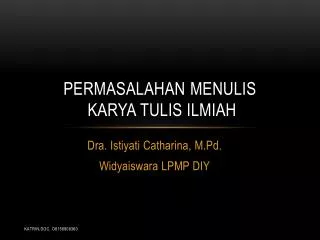 permasalahan menulis karya tulis ilmiah