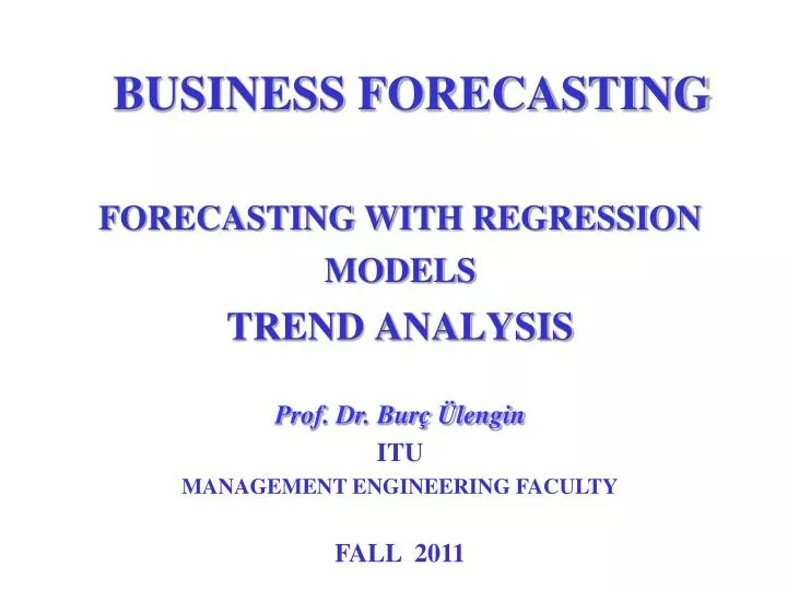 forecasting with regression models trend analysis