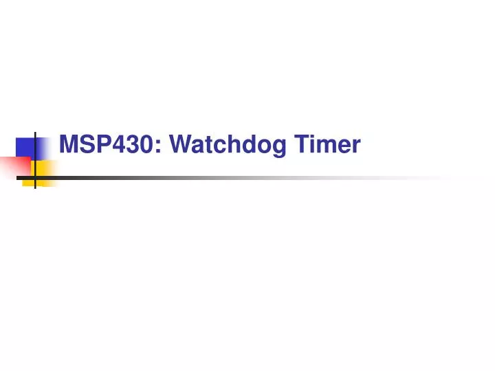 msp430 watchdog timer