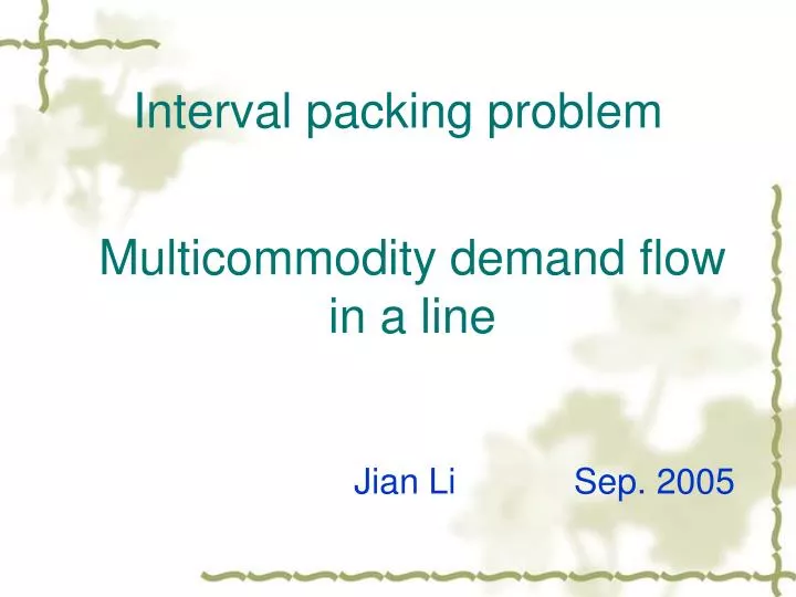 interval packing problem