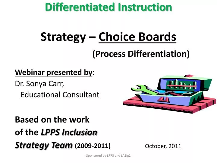 differentiated instruction strategy choice boards process differentiation