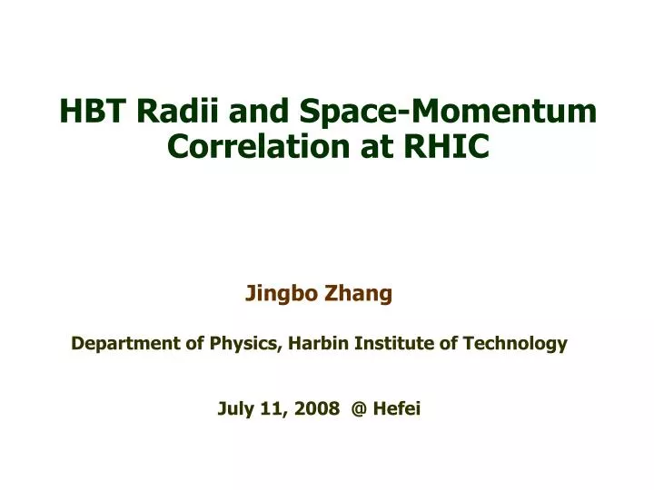 hbt radii and space momentum correlation at rhic