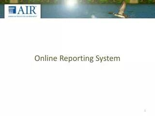 Online Reporting System