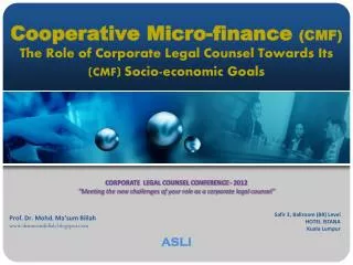 CORPORATE LEGAL COUNSEL CONFERENCE - 2012