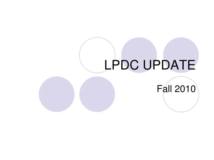 lpdc update