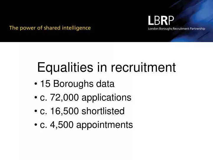 equalities in recruitment