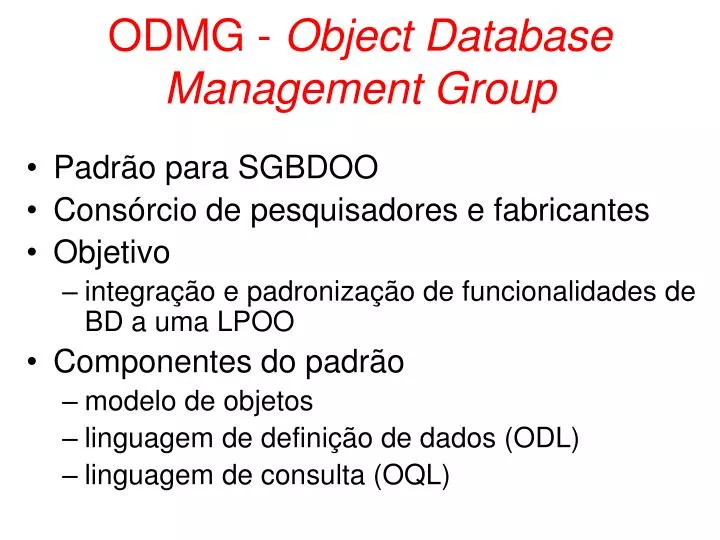 odmg object database management group