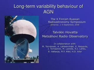 Long-term variability behaviour of AGN