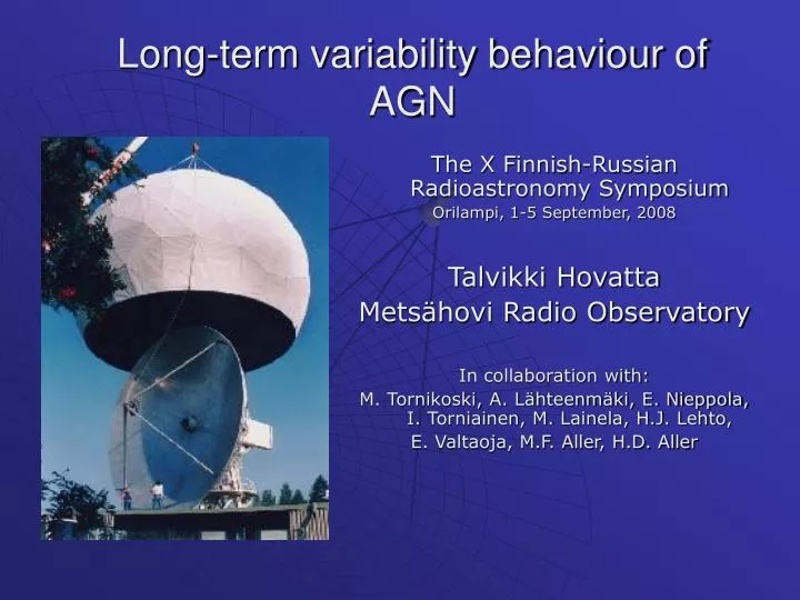 long term variability behaviour of agn