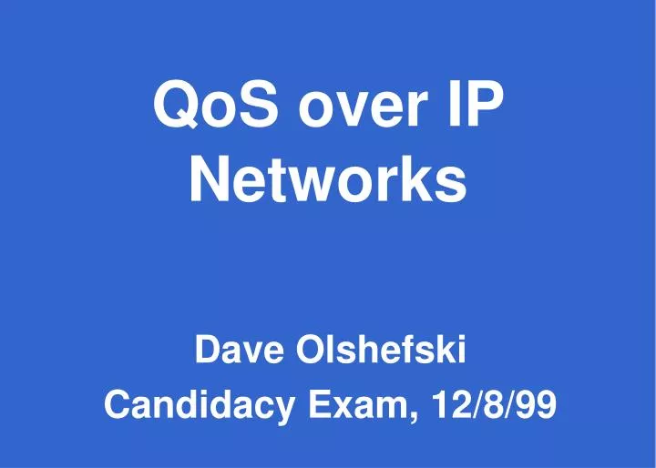 qos over ip networks