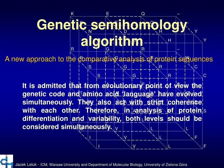 genetic semihomology algorithm