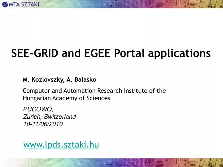 see grid and egee portal applications