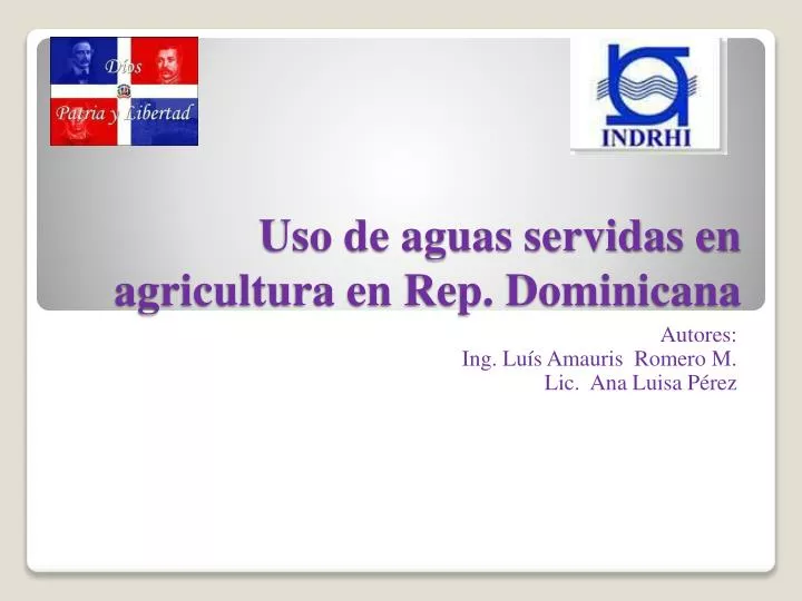 uso de aguas servidas en agricultura en rep dominicana