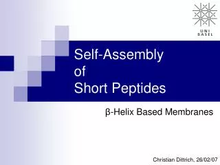 Self-Assembly of Short Peptides