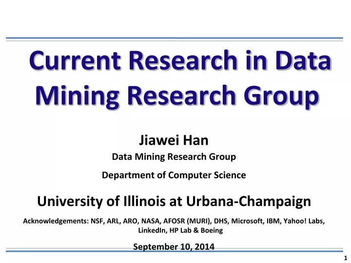 current research in data mining research group