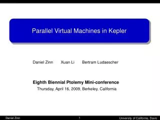 Parallel Virtual Machines in Kepler