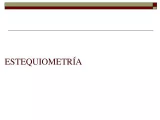 estequiometr a