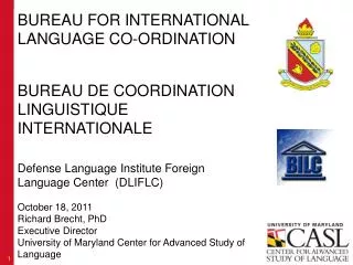 BUREAU FOR INTERNATIONAL LANGUAGE CO-ORDINATION
