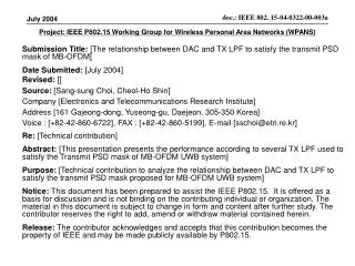 Project: IEEE P802.15 Working Group for Wireless Personal Area Networks (WPANS)