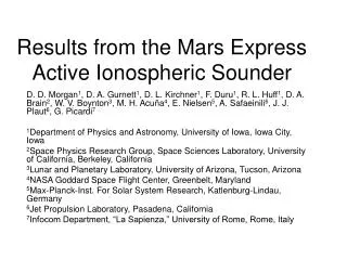 Results from the Mars Express Active Ionospheric Sounder