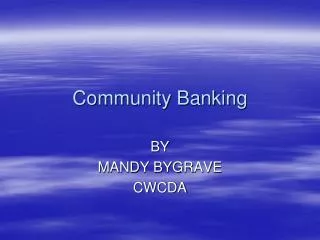 Community Banking