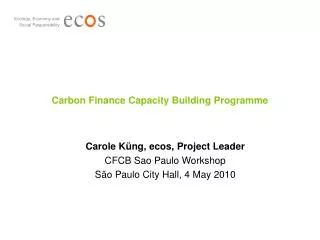 Carbon Finance Capacity Building Programme