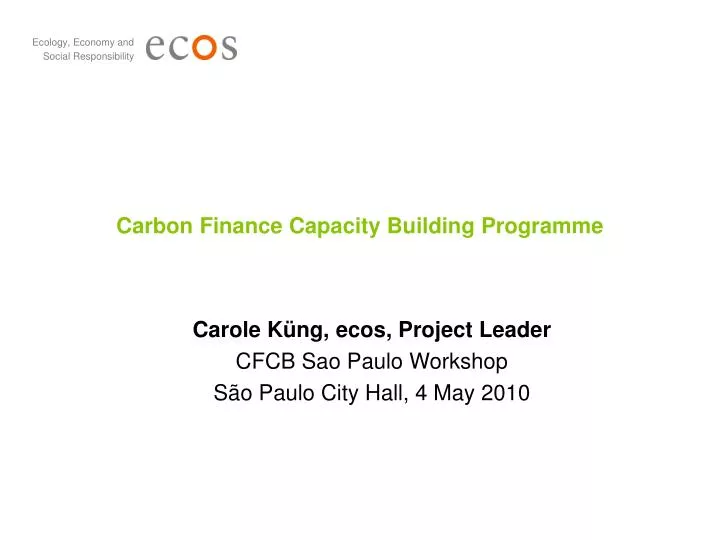 carbon finance capacity building programme
