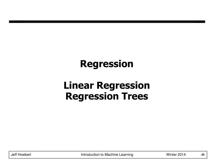 regression linear regression regression trees