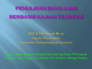 penulisan buku ajar berbasis kajian teoretis