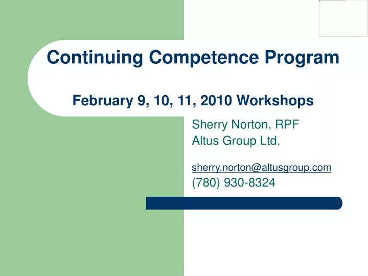 continuing competence program february 9 10 11 2010 workshops