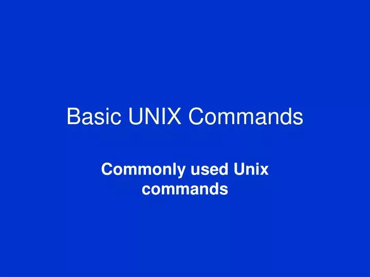 basic unix commands