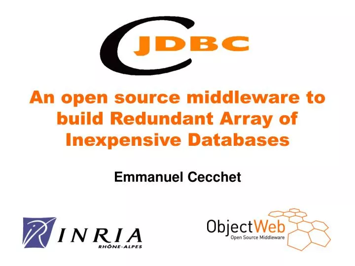 an open source middleware to build redundant array of inexpensive databases