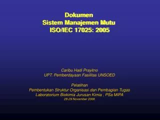 dokumen sistem manajemen mutu iso iec 17025 2005
