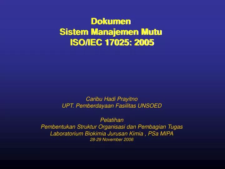 dokumen sistem manajemen mutu iso iec 17025 2005