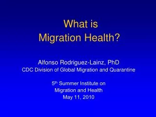 What is Migration Health?