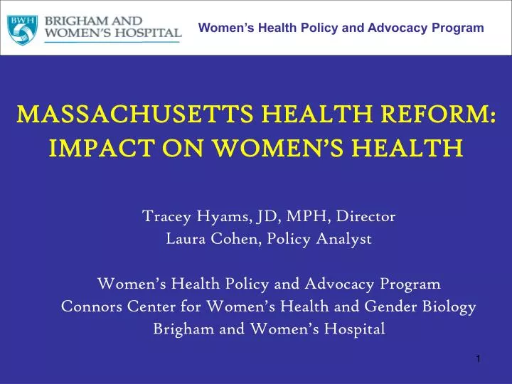 massachusetts health reform impact on women s health