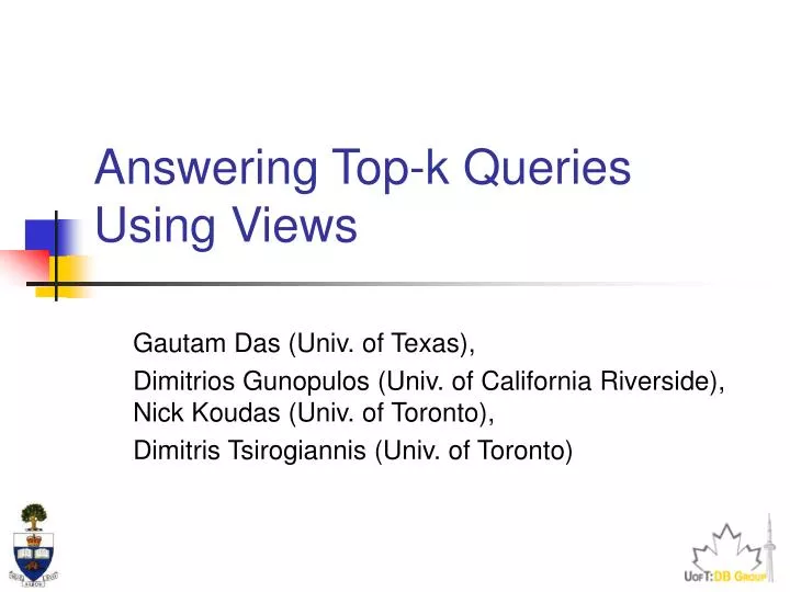 answering top k queries using views