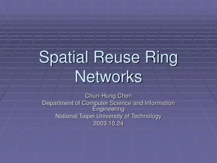 spatial reuse ring networks