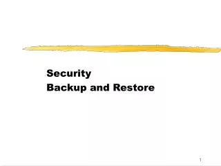Security Backup and Restore