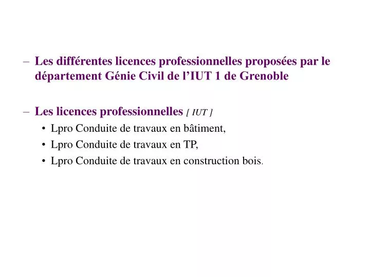 les licences