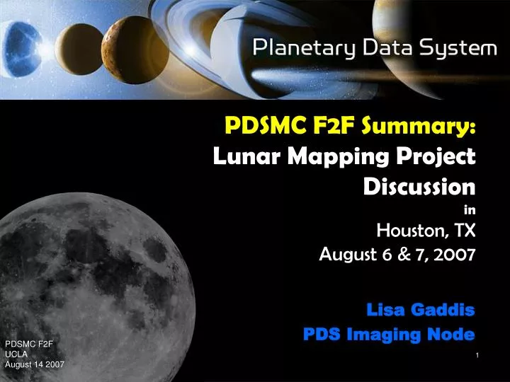 pdsmc f2f summary lunar mapping project discussion in houston tx august 6 7 2007