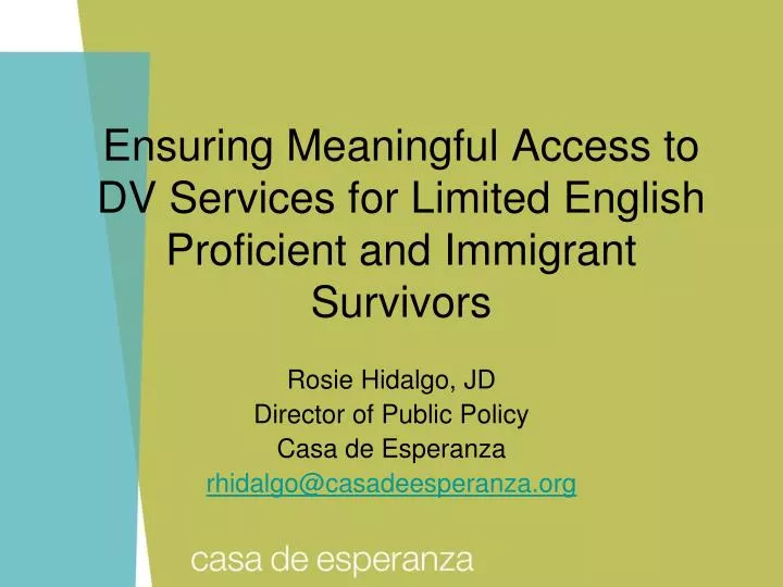 ensuring meaningful access to dv services for limited english proficient and immigrant survivors