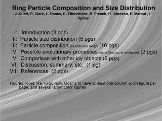 I: Introduction (3 pgs) II: Particle size distribution (5 pgs)