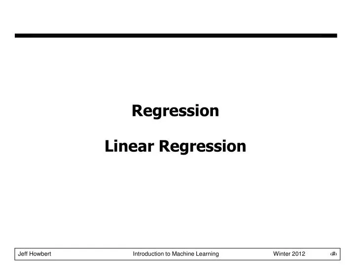 regression linear regression
